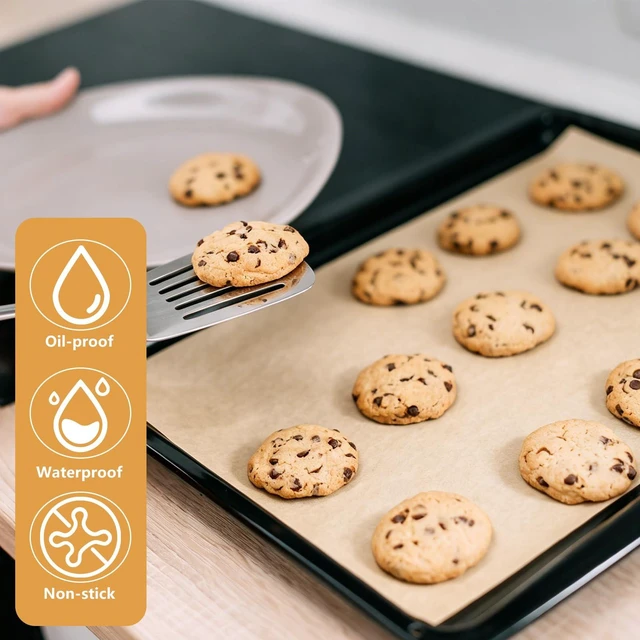 Alt view image 5 of 7 - Unbleached Parchment Paper Roll, 15 in x 131 ft, 164 Sq.Ft, Non-Stick Baking Paper with Serrated Cutter for Baking, Cooking, Air Fryer, Grilling, Steaming
