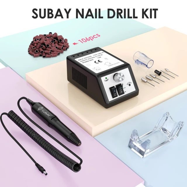Alt view image 7 of 7 - Professional 20000RPM Electric Nail Drill for Acrylic & Gel Nails | Nail Kit with 6 Bits & Sanding Bands, Low Noise, Portable Nail Art Polisher Set for Home Salon Manicure Pedicure