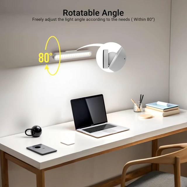 Alt view image 4 of 6 - Rechargeable Magnetic Under Cabinet Lighting | 3 Colors Adjustable, 2600mAh Battery, Touch Lights Bar, For Closet Bathroom Kitchen Sink Picture