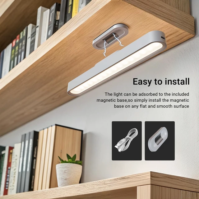 Alt view image 6 of 6 - Rechargeable Magnetic Under Cabinet Lighting | 3 Colors Adjustable, 2600mAh Battery, Touch Lights Bar, For Closet Bathroom Kitchen Sink Picture