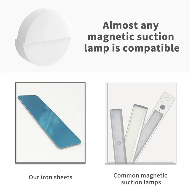 Alt view image 6 of 7 - Under Cabinet Lights Magnetic stickys - Replacement Magnetic Strips with Adhesive Backing for Under Cabinet Lighting Universal Blue Iron Sheet for Cabinet Lighting(Non-Magnetic (8)
