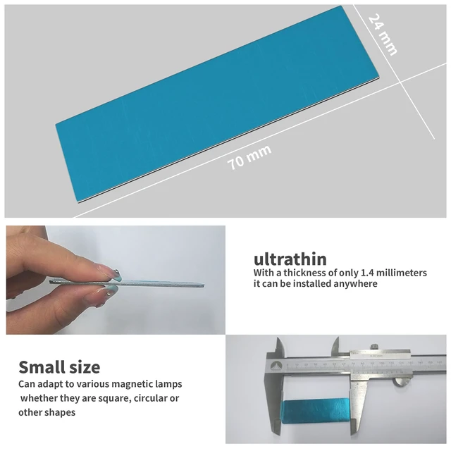 Alt view image 7 of 7 - Under Cabinet Lights Magnetic stickys - Replacement Magnetic Strips with Adhesive Backing for Under Cabinet Lighting Universal Blue Iron Sheet for Cabinet Lighting(Non-Magnetic (8)