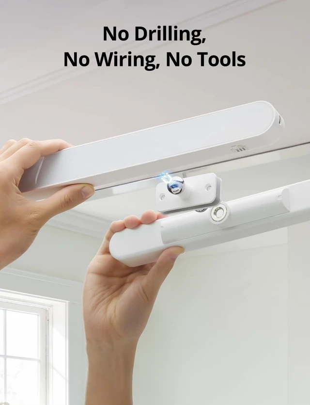 Alt view image 2 of 7 - Rechargeable Makeup Light Bar LED Stick on Vanity Lighting for Mirror, 11Inch Super Bright 14 Days Long Last Battery Operated Wireless Attachable Wall Lamp for Bathroom Dresser Counter