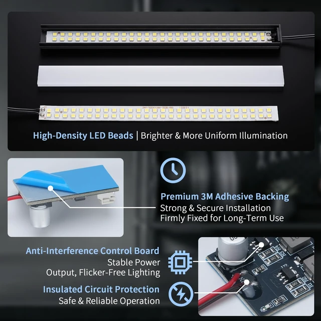 Alt view image 3 of 7 - for Flashforge AD5X Led Light kit,Plug&Play Magnet Installation Light Strip | Mobile App Remote Control,6500K Flicker-Free Dual Light Bar with 24V Voltage-Stabilized Board