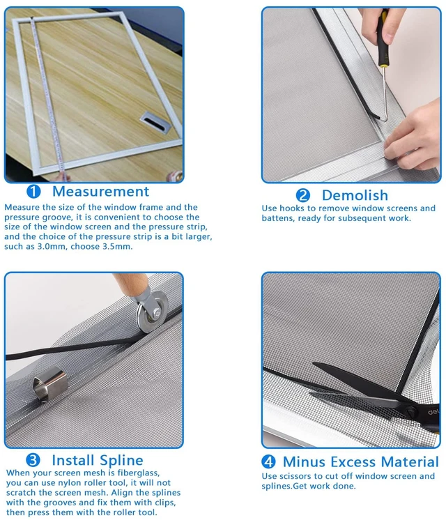 Alt view image 7 of 7 - Upgrade Window Screen Repair Kit, Steel/Nylon Roller Tool with Bearing