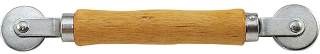 Main image of Screen Rolling Tool, Spline Roller, Wood Handle & Steel Wheels | Wood Handle, Steel Ball Bearing Wheels