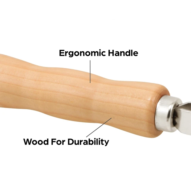 Alt view image 4 of 5 - Screen Rolling Tool, Spline Roller, Wood Handle & Steel Wheels | Wood Handle, Steel Ball Bearing Wheels