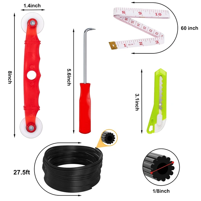 Alt view image 2 of 7 - Replacement Window Screens Kit, 48X118 Inch Durable Window Screen Mesh for Patio Porch Door Windows, DIY Adjustable Fiberglass Screen Repair Kit with Rolling Tool Hook Ruler Cutter Spline
