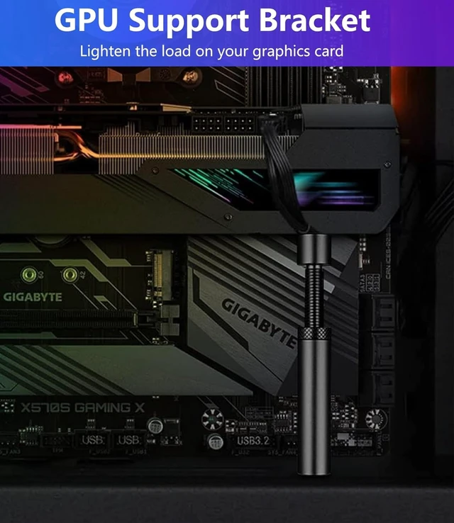 Alt view image 5 of 7 - GPU Support Bracket,Video Card Sag Holder Bracket, GPU Stand with Magnet & Non-Slip Sheet, M(50-80mm)