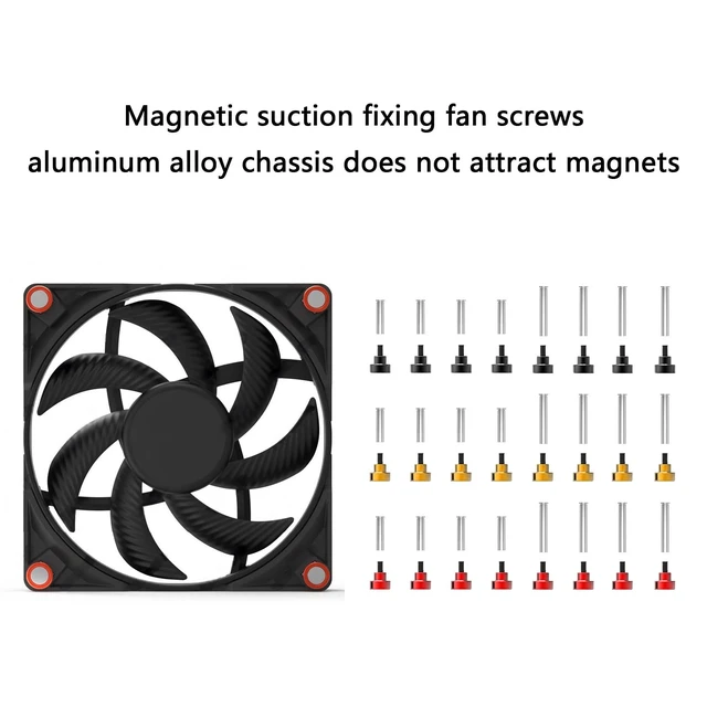 Alt view image 2 of 7 - Magnetic Cooling Fan Mounting Screws for Secure Toolless Installation with Metal Construction