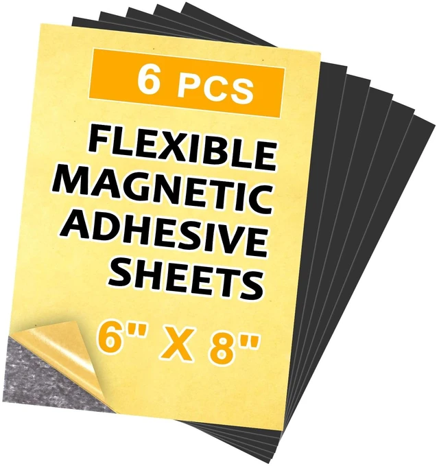 Main image of Magnetic Sheet with Adhesive Backing 6 x 8, 6 Pack | Magnet Paper Sheets For Classroom, Easy to Cut for Fridge Photo Magnets, Crafts, Postcards, DIY