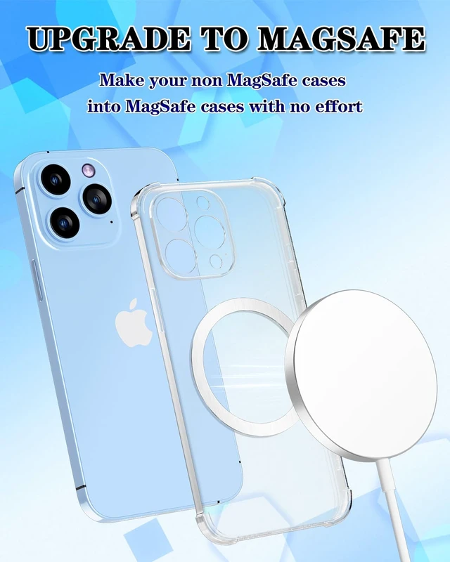 Alt view image 2 of 7 - for MagSafe Sticker,4 PCS,Ultra-Thin(0.4mm) Metal Ring for Kindle/Pop Socket Magnetic Wallet Grip Wireless Charger Case Car Mount,Compatible with iPhone 17/16/15/14,Galaxy S24/S23/S22 (Silver 4PCS)