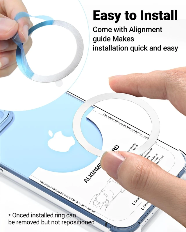 Alt view image 4 of 7 - for MagSafe Sticker,4 PCS,Ultra-Thin(0.4mm) Metal Ring for Kindle/Pop Socket Magnetic Wallet Grip Wireless Charger Case Car Mount,Compatible with iPhone 17/16/15/14,Galaxy S24/S23/S22 (Silver 4PCS)