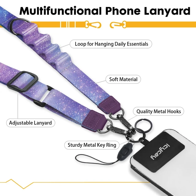 Alt view image 3 of 6 - Phone Lanyard Crossbody Strap Neck Adjustable Teacher Women Nebula | for Cell Phone Case Keys ID Badges, Anti Theft, Multifuctional, Cute Phone Holder, Travel Hiking Essential Accessories, Gifts