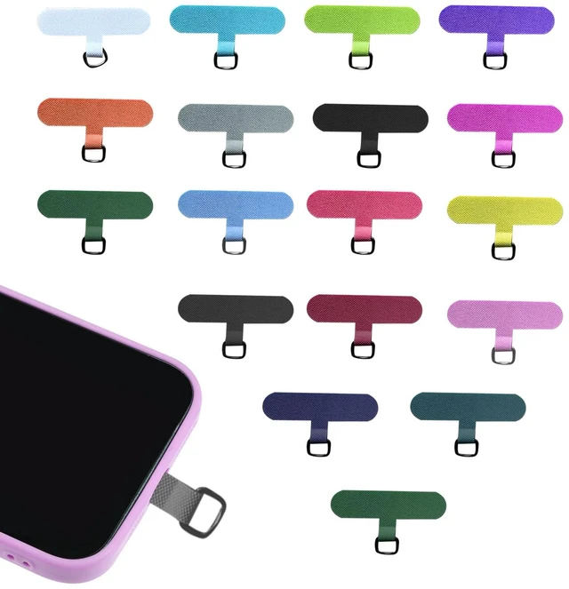 Main image of 18PCS Phone Tether Tabs multi-color Universal Without Adhesive Phone Lanyard Patch Replacement Parts, nylon material Compatible with full protective case