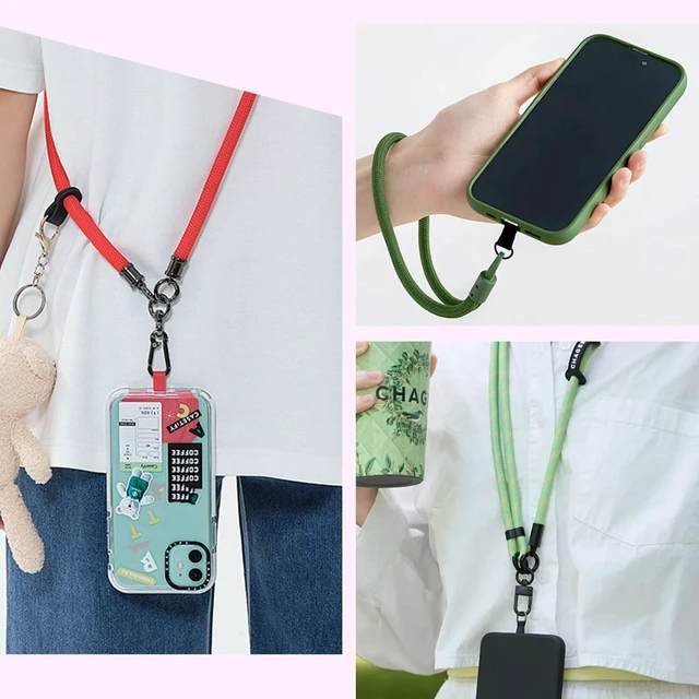 Alt view image 4 of 7 - 18PCS Phone Tether Tabs multi-color Universal Without Adhesive Phone Lanyard Patch Replacement Parts, nylon material Compatible with full protective case