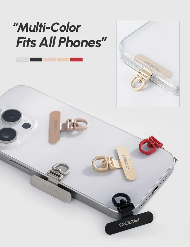 Alt view image 4 of 7 - Phone Lanyard Tether Tab,Phone Strap Metal Patch,Universal Phone Lanyard Tether Patch Without Adhesive (Black)