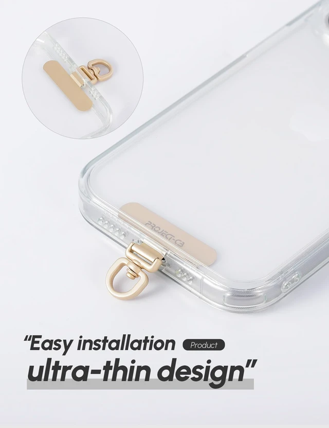 Alt view image 7 of 7 - Phone Lanyard Tether Tab,Phone Strap Metal Patch,Universal Phone Lanyard Tether Patch Without Adhesive (Black)