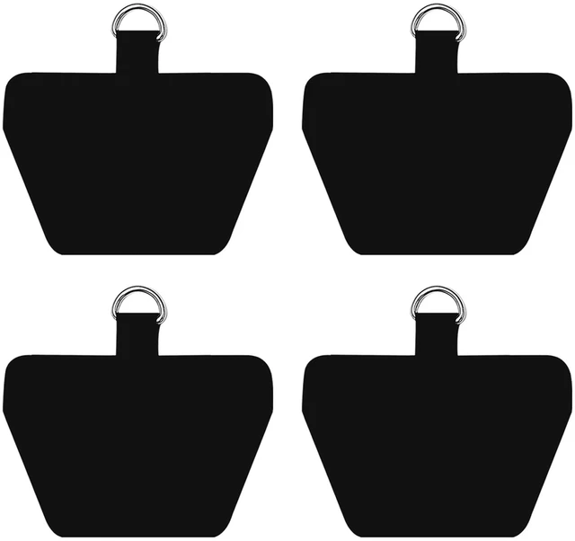 Main image of Cell Phone Lanyard Patches, 4 Pack Universal Phone Safety Tether Connector with Adhesive Compatible for Most Smartphones (Black)