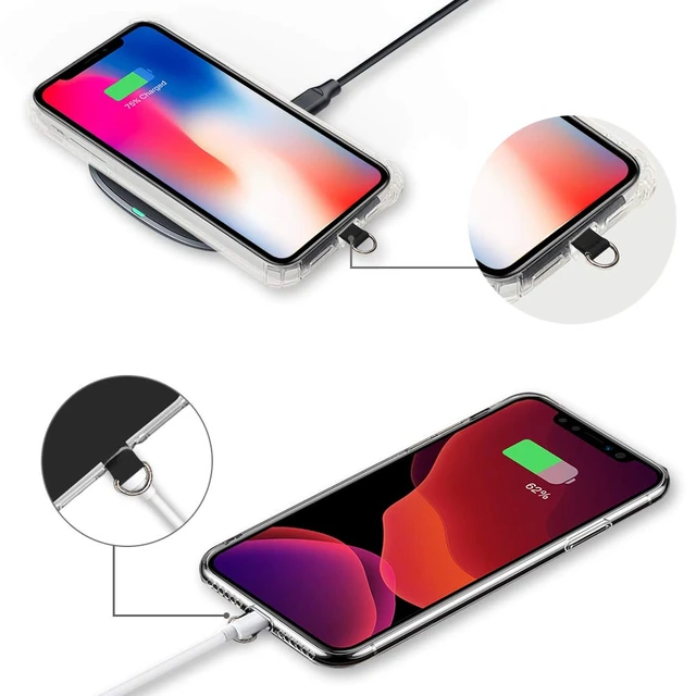 Alt view image 4 of 6 - Cell Phone Lanyard Patches, 4 Pack Universal Phone Safety Tether Connector with Adhesive Compatible for Most Smartphones (Black)