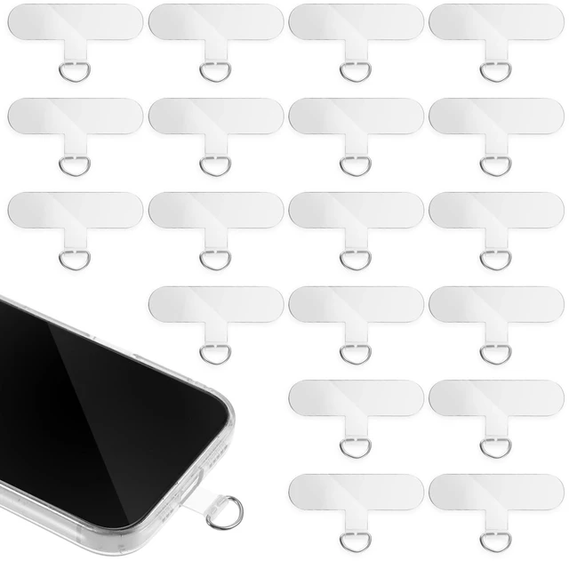 Main image of 40 pcs Phone Tether Tabs Universal Phone Lanyard Patches Cellphone Tether Replacement Strap Holder Lanyard Replacement Part for Cell Strap Transparent Compatible Cases