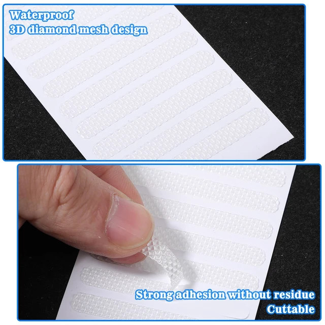 Alt view image 3 of 7 - 20 Pack Mobile Phone Grip Tape Strips, Clear Rubber Non Slip Phone Side Sticker Waterproof Adhesive Pre-Cut Cellphone Grippy Bumper Frame Stickers for PhoneCase, Desk, Office