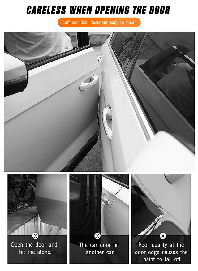 Alt view image 4 of 7 - Anti-Scratch Anti-Collision Adhesive Strip Car Door Edge Guard Protector Strip Car Door Scuff Plate Protectors Transparent Invisible Tape for Rear Bumper/Door(33Ft x 2In)