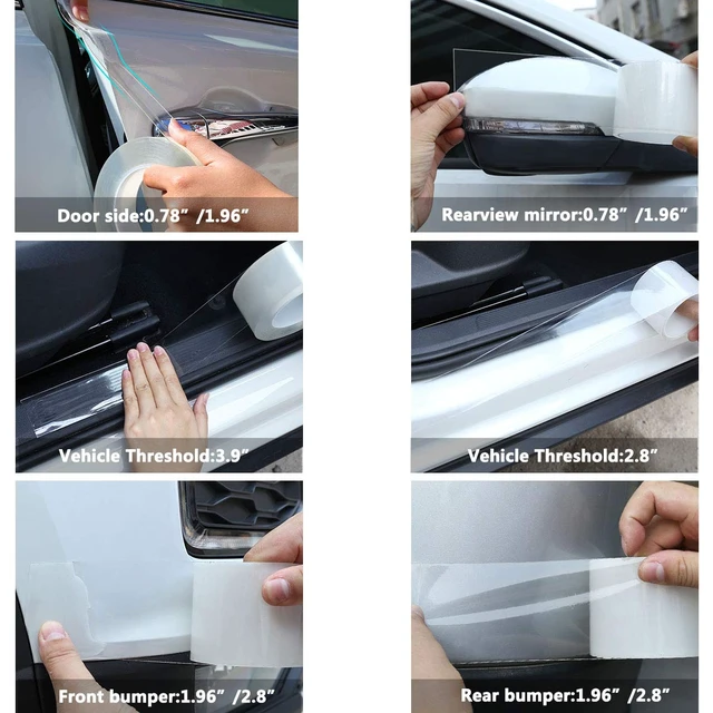Alt view image 7 of 7 - Anti-Scratch Anti-Collision Adhesive Strip Car Door Edge Guard Protector Strip Car Door Scuff Plate Protectors Transparent Invisible Tape for Rear Bumper/Door(33Ft x 2In)