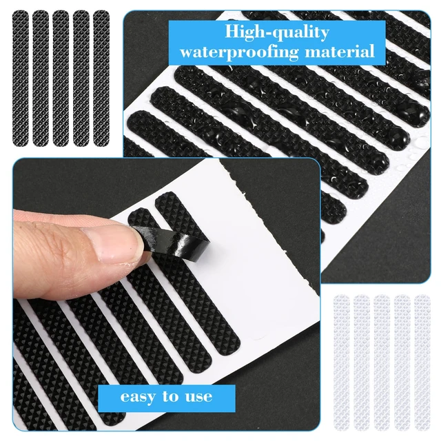 Alt view image 4 of 6 - 40Pcs Adhesive Phone Adhesive Grip Frame Tape Strips(Black+Clear) | Black Phone Grip Tape Strips Transparent Non Slip Side Sticker for Phone Case Commuter Series Cases Smartphone Tablet Frame