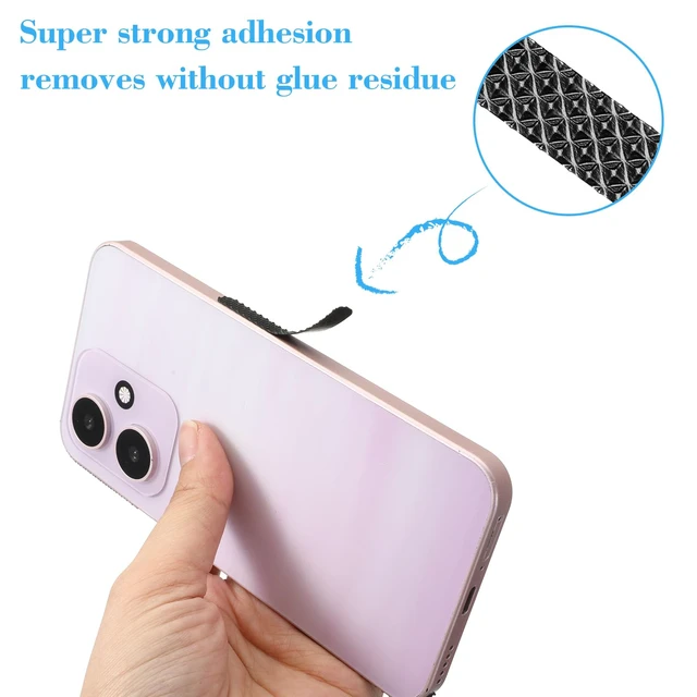 Alt view image 2 of 6 - 40Pcs Adhesive Phone Adhesive Grip Frame Tape Strips(Black+Clear) | Black Phone Grip Tape Strips Transparent Non Slip Side Sticker for Phone Case Commuter Series Cases Smartphone Tablet Frame
