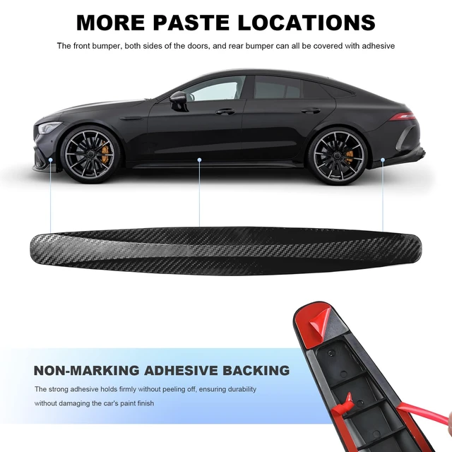 Alt view image 3 of 6 - 2 PCS Bumper Guard Strip, Anti-Scratch Car Side Door Edge Protector Trim Sticker, Anti-Collision Patch Bumper Guard Strip for SUVs RVs Trucks, Universal Car Accessories (Black)