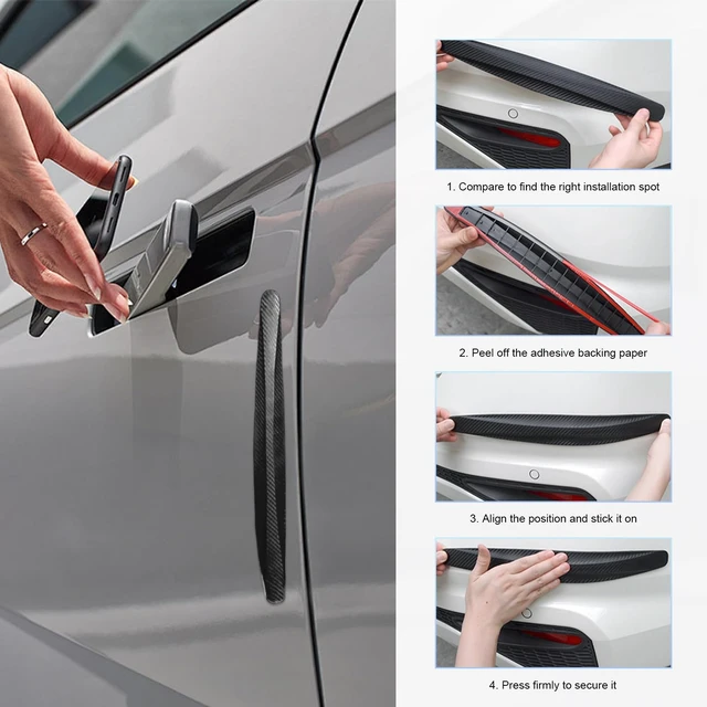 Alt view image 6 of 6 - 2 PCS Bumper Guard Strip, Anti-Scratch Car Side Door Edge Protector Trim Sticker, Anti-Collision Patch Bumper Guard Strip for SUVs RVs Trucks, Universal Car Accessories (Black)