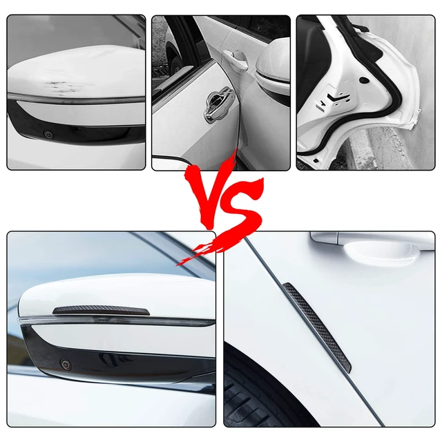 Alt view image 5 of 7 - 4 Pcs Car Door Anti-Collision Strip Door Edge Guards Anti-Rub Protector Trim Carbon Fiber Texture Car Door Corner Bumper Protector Anti-Scratch Universal for All Cars SUV (I)