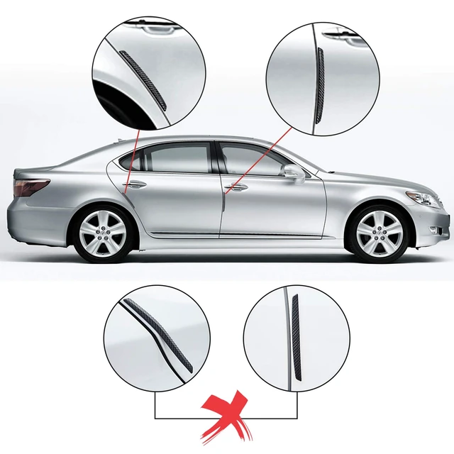 Alt view image 6 of 7 - 4 Pcs Car Door Anti-Collision Strip Door Edge Guards Anti-Rub Protector Trim Carbon Fiber Texture Car Door Corner Bumper Protector Anti-Scratch Universal for All Cars SUV (I)