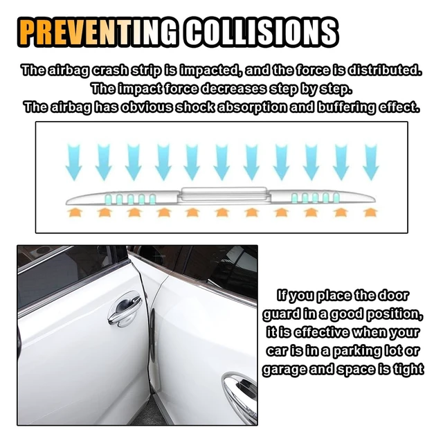 Alt view image 4 of 6 - 4PCS Car Door Edge Guards Car Side Door Protector, Rearview Anti-Collision Bumper Trim Guard Sticker, Auto Body Self Adhesive Anti-Scratch Strips for SUV Pickup Truck (Black)