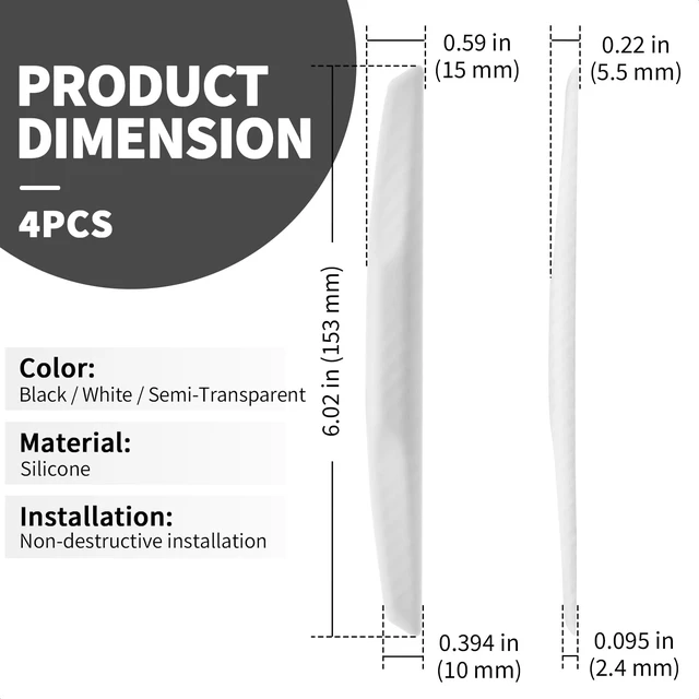 Alt view image 2 of 7 - 6 Inch 4Pcs 3D Carbon Fiber Texture Car Door Edge Protector Trim Strip Anti-Scratch and Anti-Collision Side Door Protectors Vehicle Exterior Accessories Sticker White