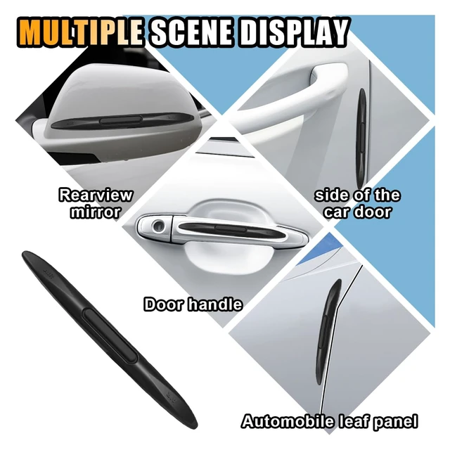 Alt view image 5 of 6 - 4PCS Car Door Edge Guards Car Side Door Protector, Rearview Anti-Collision Bumper Trim Guard Sticker, Auto Body Self Adhesive Anti-Scratch Strips for SUV Pickup Truck (Black)