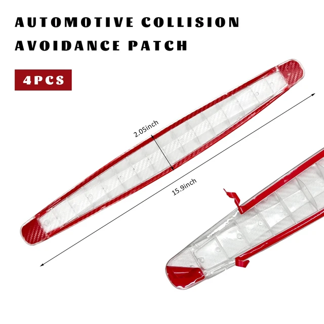 Alt view image 2 of 6 - 4 PCS Car Bumper Guard Strip, Anti-Collision Carbon Fiber Auto Front & Rear Bumper Protector, Anti-Scratch Side Door Edge Guard Protective Strip for Most Vehicle Bumpers (Transparent)
