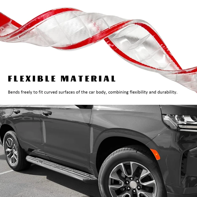 Alt view image 3 of 6 - 4 PCS Car Bumper Guard Strip, Anti-Collision Carbon Fiber Auto Front & Rear Bumper Protector, Anti-Scratch Side Door Edge Guard Protective Strip for Most Vehicle Bumpers (Transparent)
