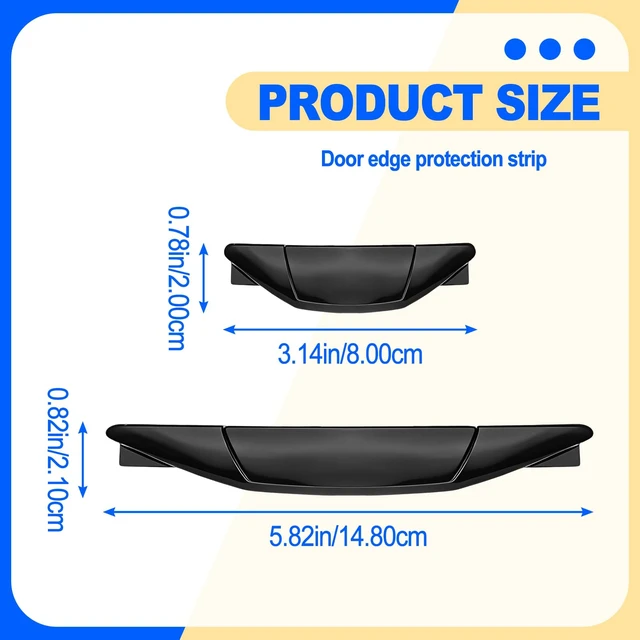 Alt view image 2 of 7 - Set of 4 Pieces Universal Car Door Edge Guards Heavy Duty Anti-Collision Strips with Self-Adhesive Door Protector for Cars SUVs Trucks Black