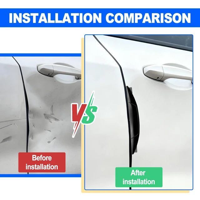 Alt view image 6 of 7 - Set of 4 Pieces Universal Car Door Edge Guards Heavy Duty Anti-Collision Strips with Self-Adhesive Door Protector for Cars SUVs Trucks Black