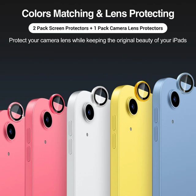 Alt view image 3 of 7 - 2 Pcs Screen Protector for iPad A16 10th with Camera Lens Protector | Tempered Glass for 11" iPad 2025 11th & 10.9 10th Generation -Blue