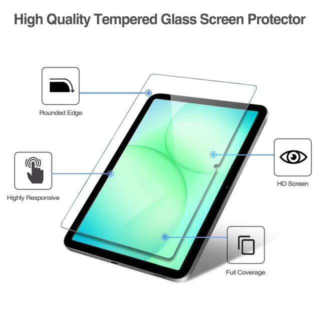 Alt view image 5 of 7 - 2 Pack Screen + 3 Camera Lens Protector for Galaxy Tab A11+/ A9+ | for Galaxy Tab A11 Plus / Tab A9 Plus 9H Hardness HD Clear Tempered Glass Film Guard With 3 Camera Lens Protector