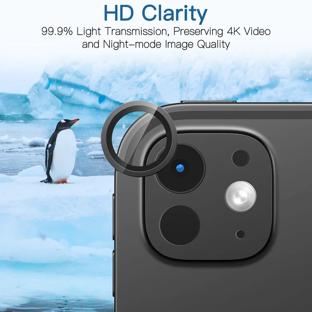 Alt view image 3 of 7 - 2 Pack Camera Lens Protector for iPad Pro 11"/13" 2024, 9H Tempered Glass, Anti-Scratch,No-Bubble, HD Clear, Full Coverage, Case Friendly, Easy Installation.