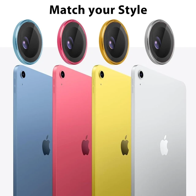 Alt view image 4 of 7 - (2 Set for iPad Air 13 M3/ iPad Air 11/ iPad 11 A16 (2025) Camera Lens Protector, 9H Tempered Glass Camera Cover Protector Metal Ring Decoration Accessories (Color-Puple-Blue)