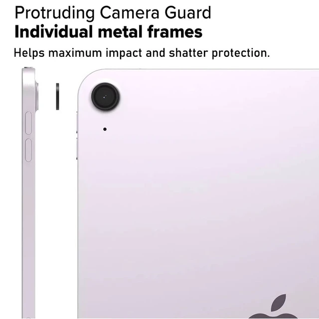 Alt view image 4 of 6 - Camera Lens Protector for iPad Air 7 2025 11inch 13inch Compatible With iPad Air 6 M2 2024, iPad Mini 6,iPad Air 2020/2022,New iPad M3 Accessory - Tempered Glass - 2 Packs/Black