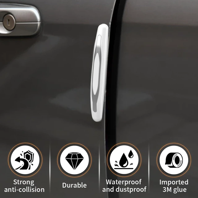 Alt view image 4 of 7 - 4PCS Car Door Edge Guards, Auto Side Door Protector Car Door Self Adhesive Anti-Collision Trim Strip, Universal Car Body Anti-Scratch Bumper Guard for Car SUV Truck (White)