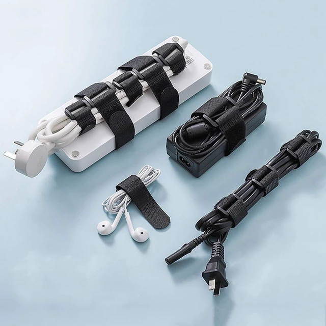 Alt view image 6 of 7 - 10Pack 1x8 Reusable Nylon Cable Straps with Buckle for Cords Organizer | Self-adhesive, Fastening Hook and Loop Cables,black Securing Straps,Cinch Straps,Adjustable, Heavy Duty Cords Storage tidy