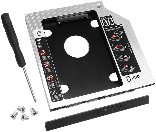Main image of 9.5mm SATA Hard Drive Caddy, 2nd HDD Adapter Case | 1pc, Universal Compatible with 2.5" SATA Hard Drive