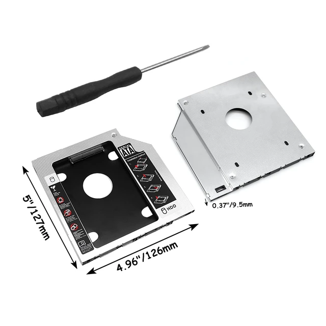 Alt view image 2 of 7 - 9.5mm SATA Hard Drive Caddy, 2nd HDD Adapter Case | 1pc, Universal Compatible with 2.5" SATA Hard Drive